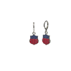 USA Flag with Shield Huggie Earring