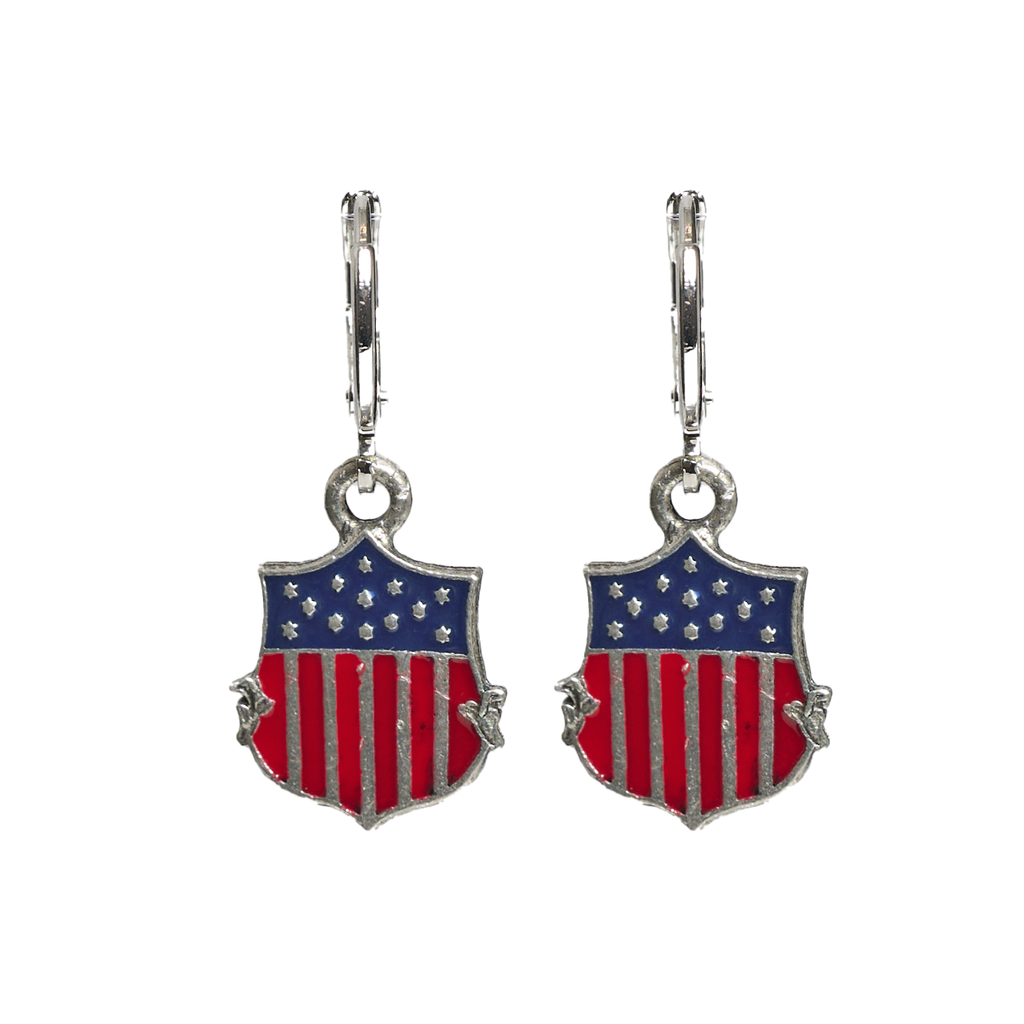 USA Flag with Shield Huggie Earring