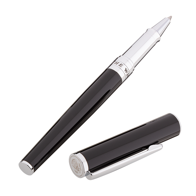White House Slim Rollerball Pen with Chrome Accents