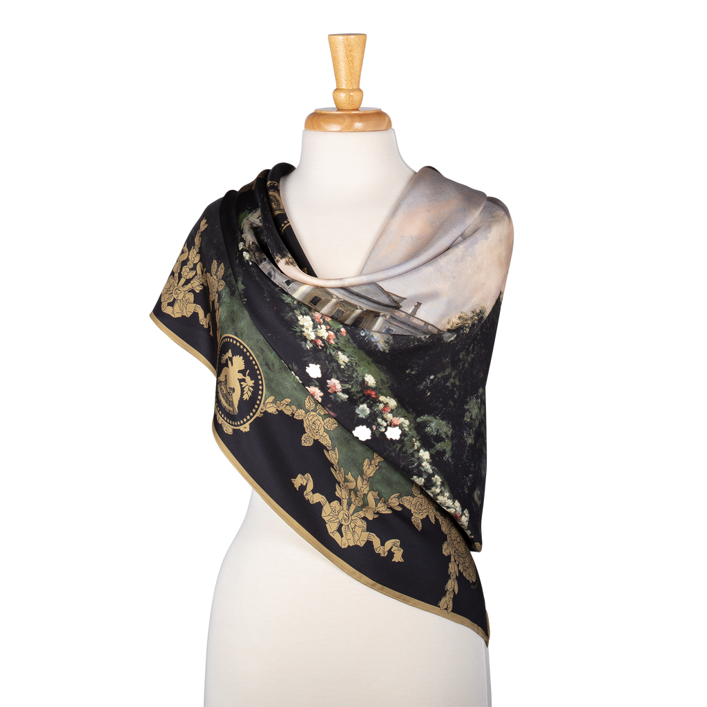 White House in Spring by John Ross Key Silk Scarf wrapped