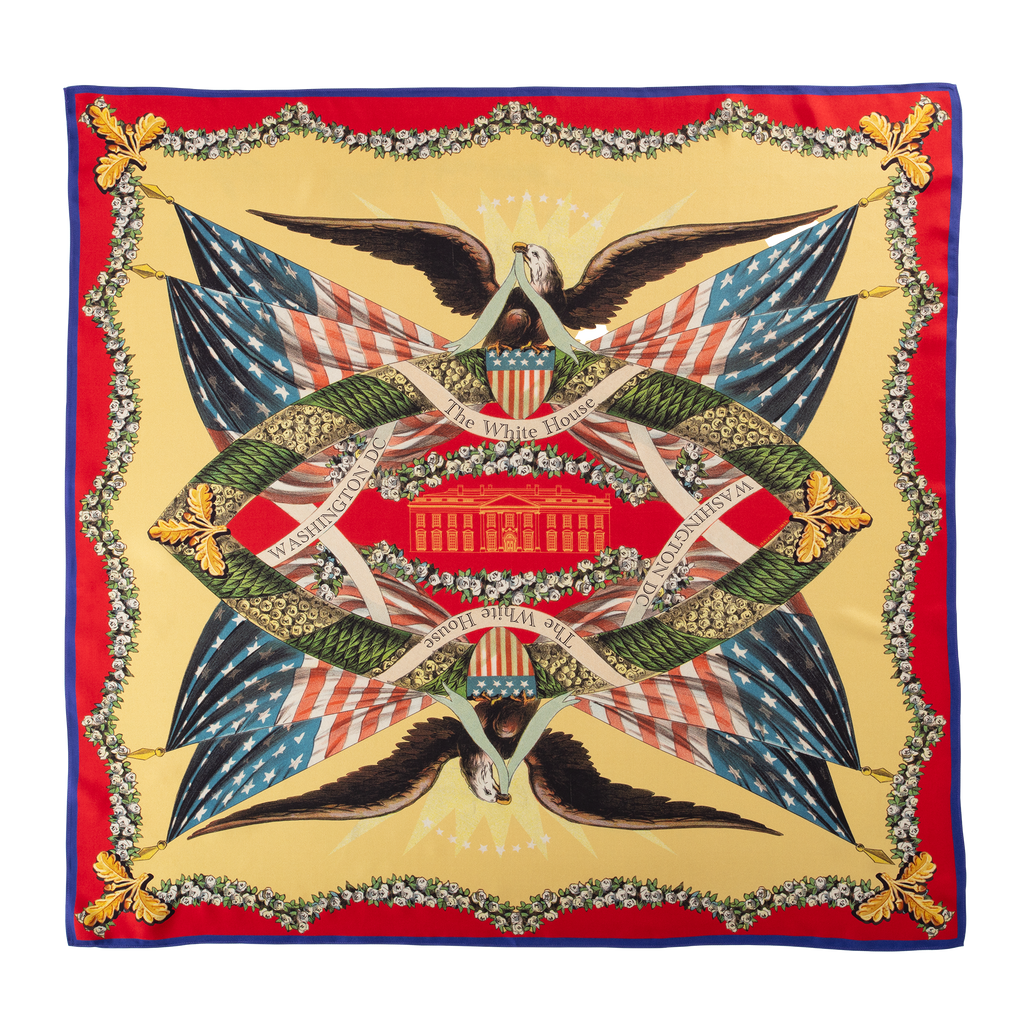 America Celebrates 250 Years Silk Scarf - Red flat