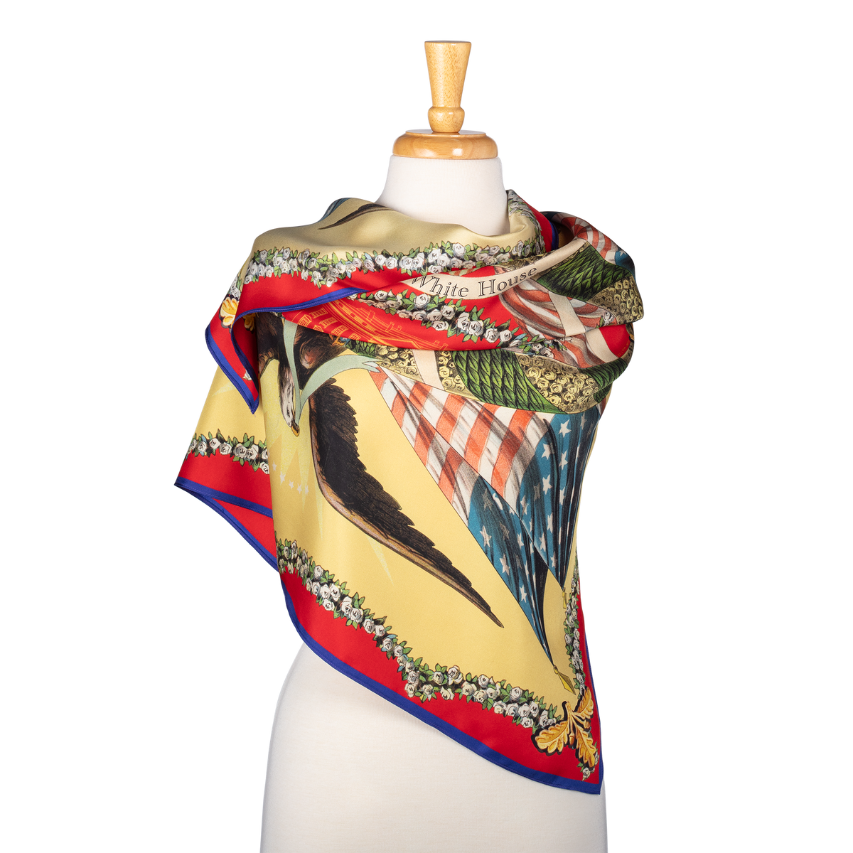 America Celebrates 250 Years Silk Scarf - Red on form