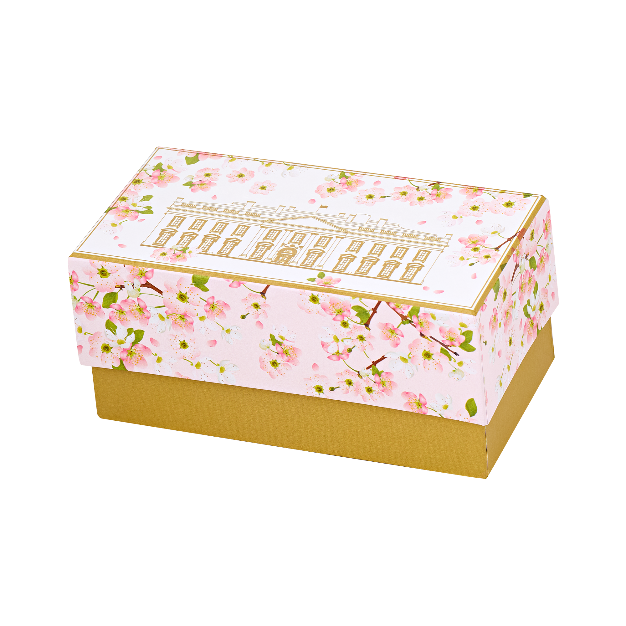 White House with Cherry Blossoms Vase