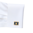 USS Williamsburg Navy/Gold Rectangle Cufflinks