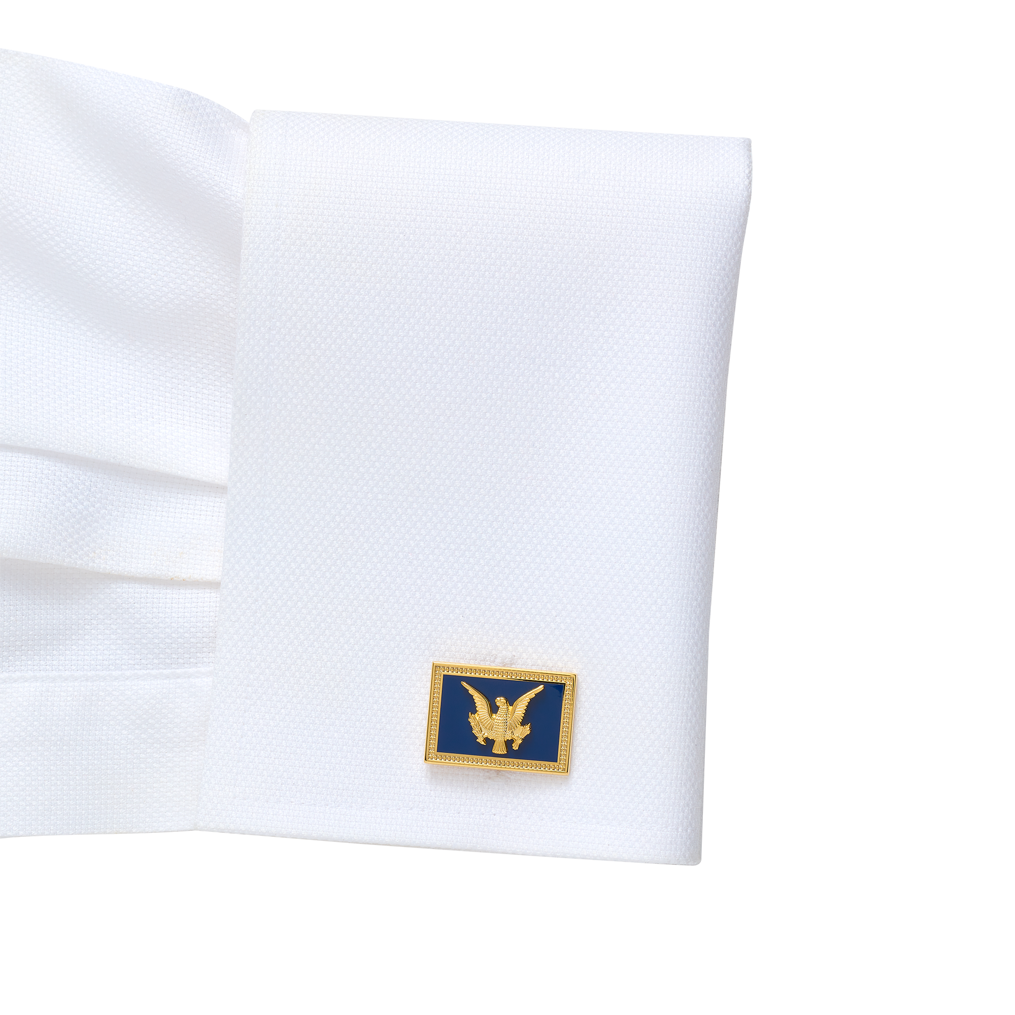 USS Williamsburg Navy/Gold Rectangle Cufflinks