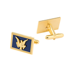 USS Williamsburg Navy/Gold Rectangle Cufflinks
