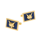 USS Williamsburg Navy/Gold Rectangle Cufflinks
