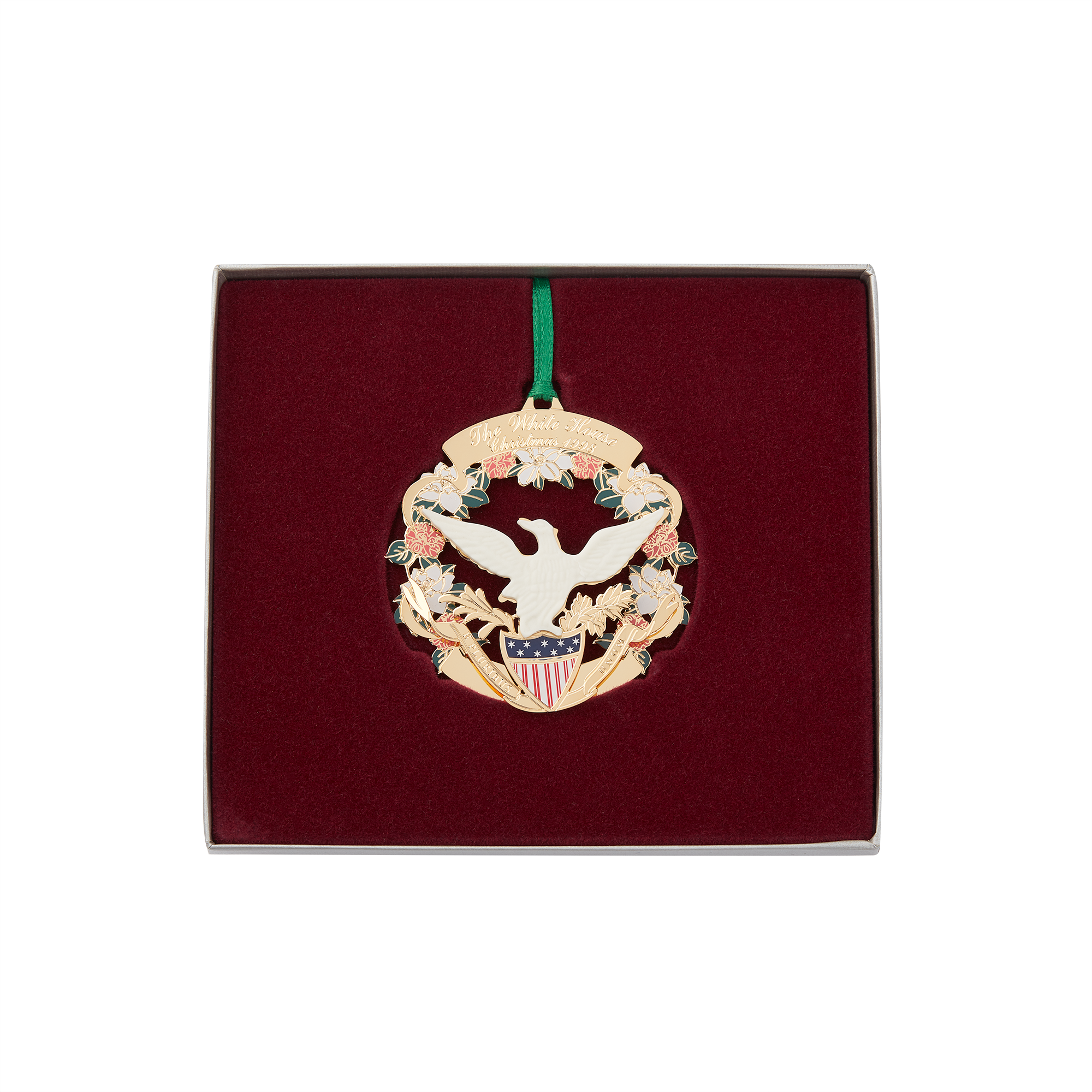 1998 White House Christmas Ornament, The American Bald Eagle and Shield-In Box