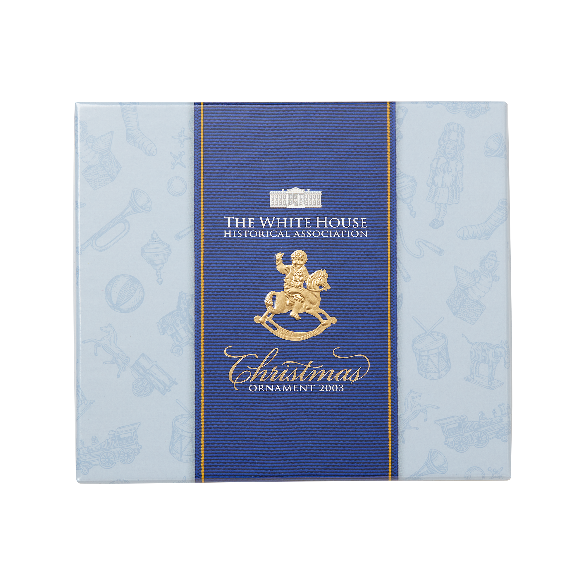 2003 White House Christmas Ornament, A Child's Rocking Horse-Box with Lid