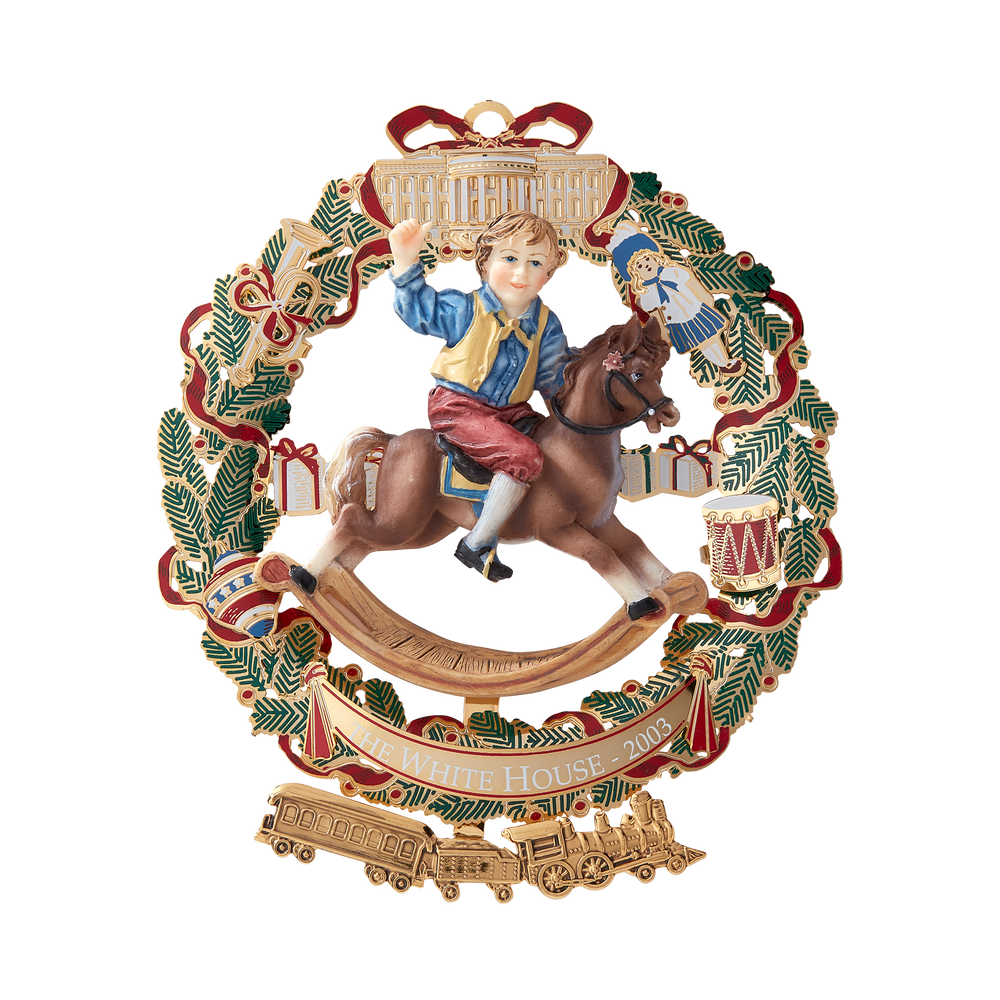2003 White House Christmas Ornament, A Child's Rocking Horse-Front