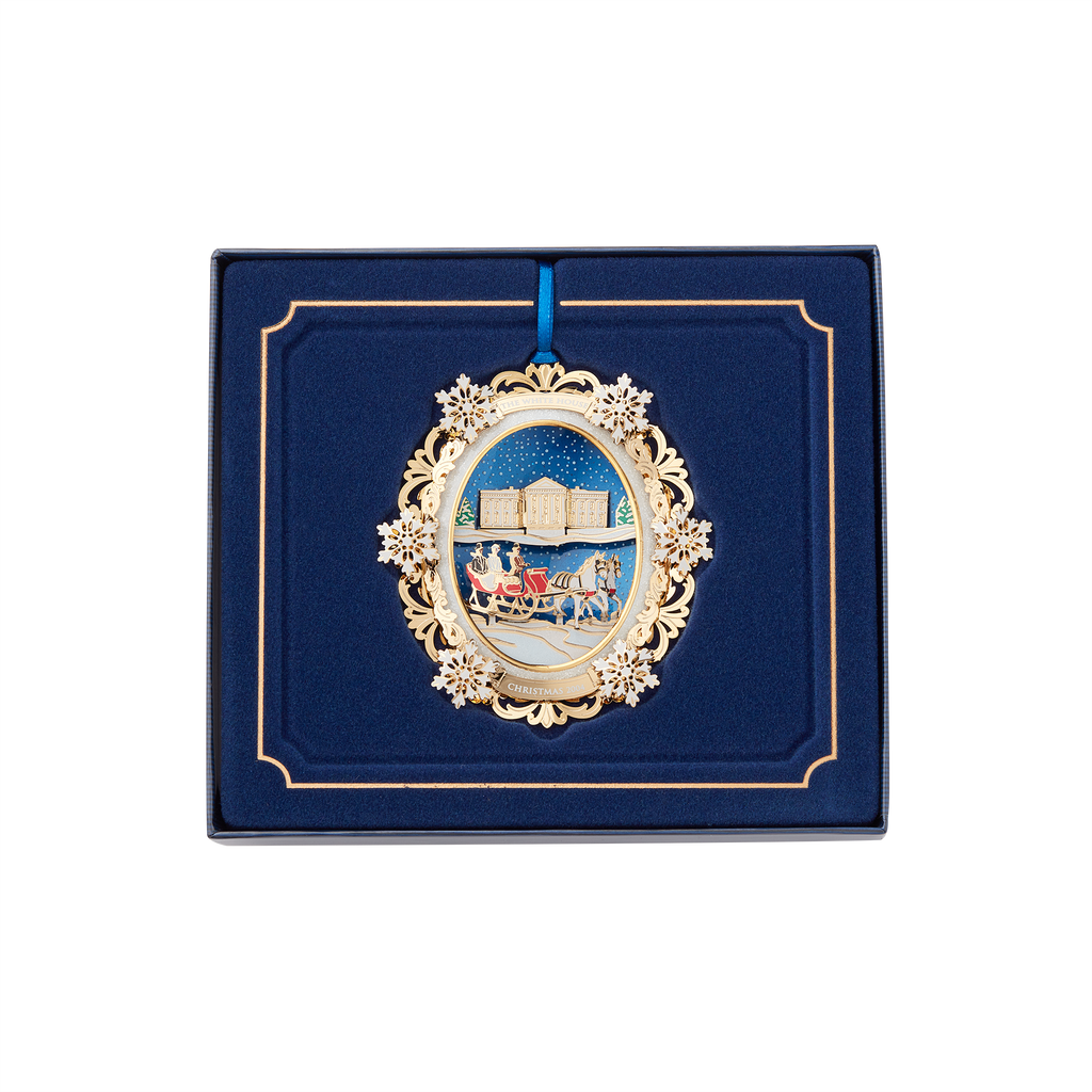 2004 White House Christmas Ornament, A First Family's Sleigh Ride-In Box
