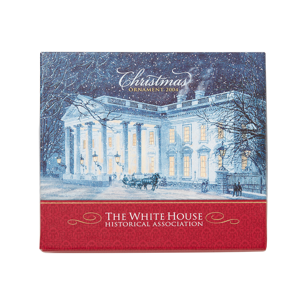2004 White House Christmas Ornament, A First Family's Sleigh Ride-Box with Lid