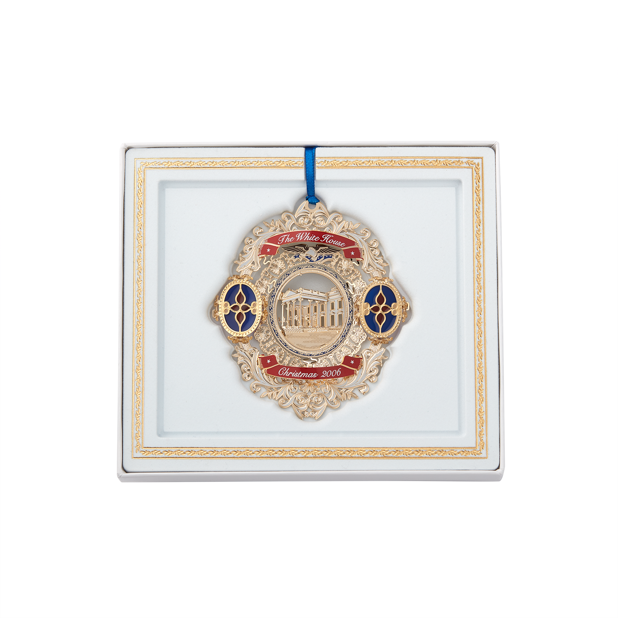 2006 White House Christmas Ornament, Tiffany Glass in the White House-In Box