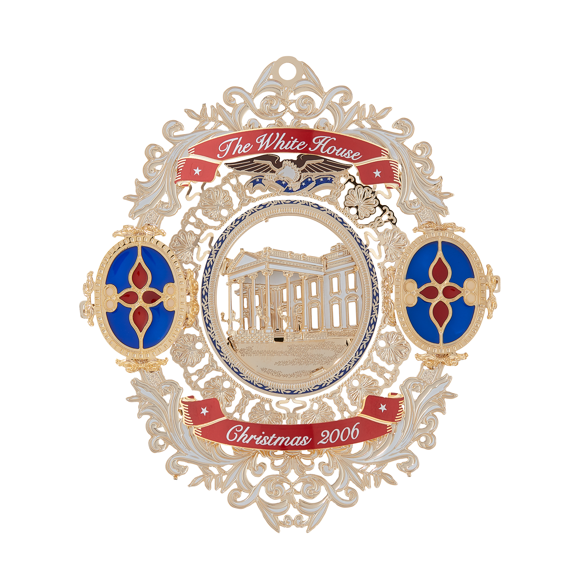 2006 White House Christmas Ornament, Tiffany Glass in the White House-Front