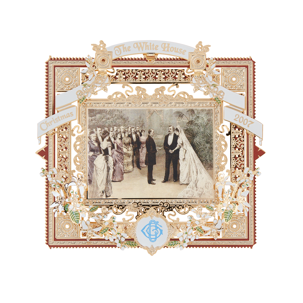 2007 White House Christmas Ornament, A President Marries in the White House-Front
