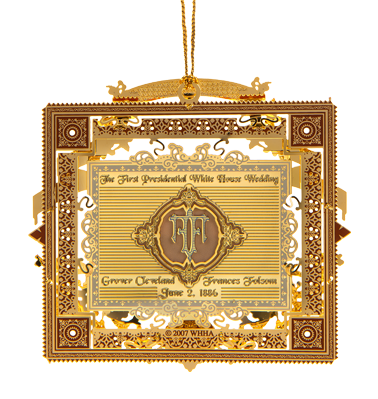 2007 White House Christmas Ornament, A President Marries in the White House-Back