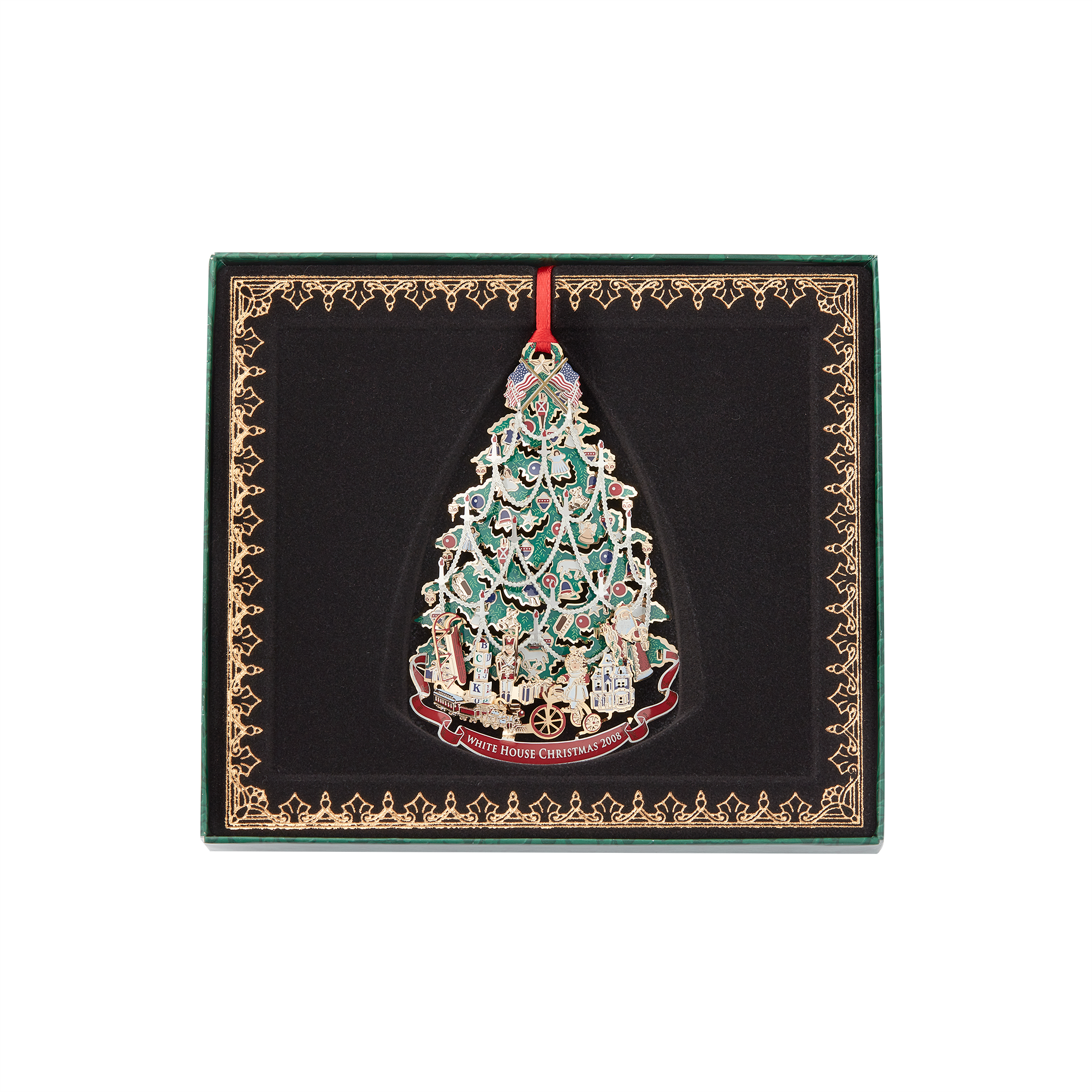 2008 White House Christmas Ornament, A Victorian Christmas Tree-Box