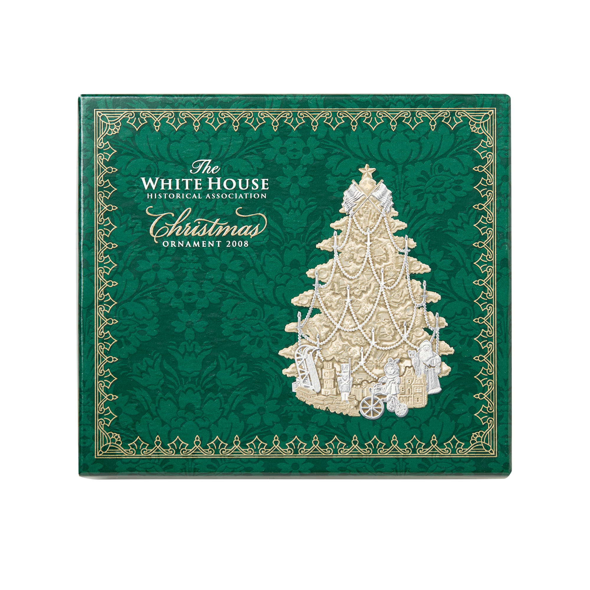 2008 White House Christmas Ornament, A Victorian Christmas Tree-Front of Box