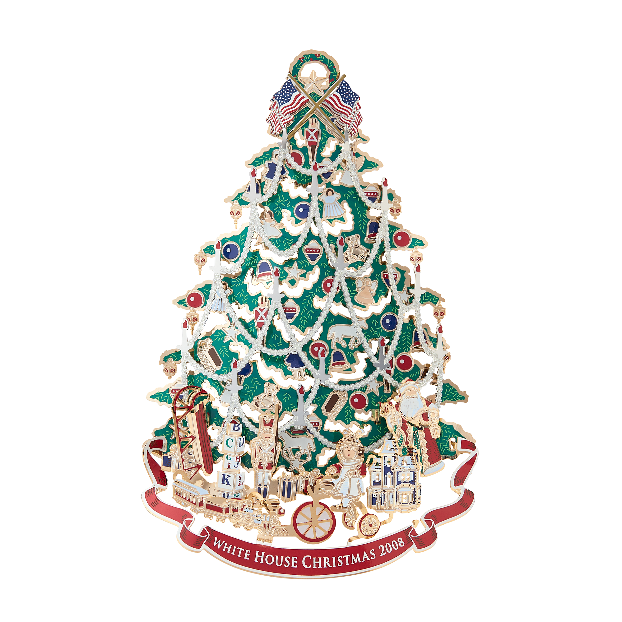 2008 White House Christmas Ornament, A Victorian Christmas Tree-Front Close Up View