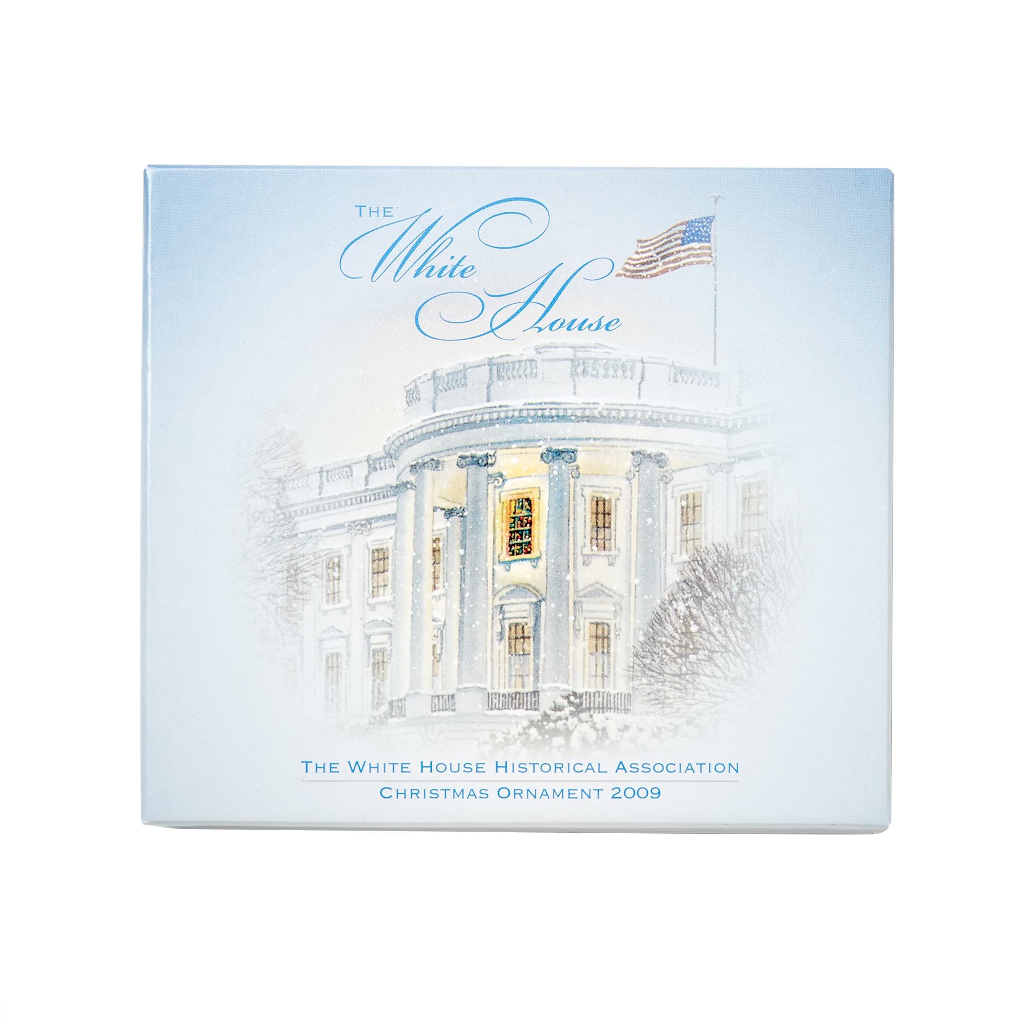 2009 White House Christmas Ornament, First Electric Christmas Lights-Box with Lid