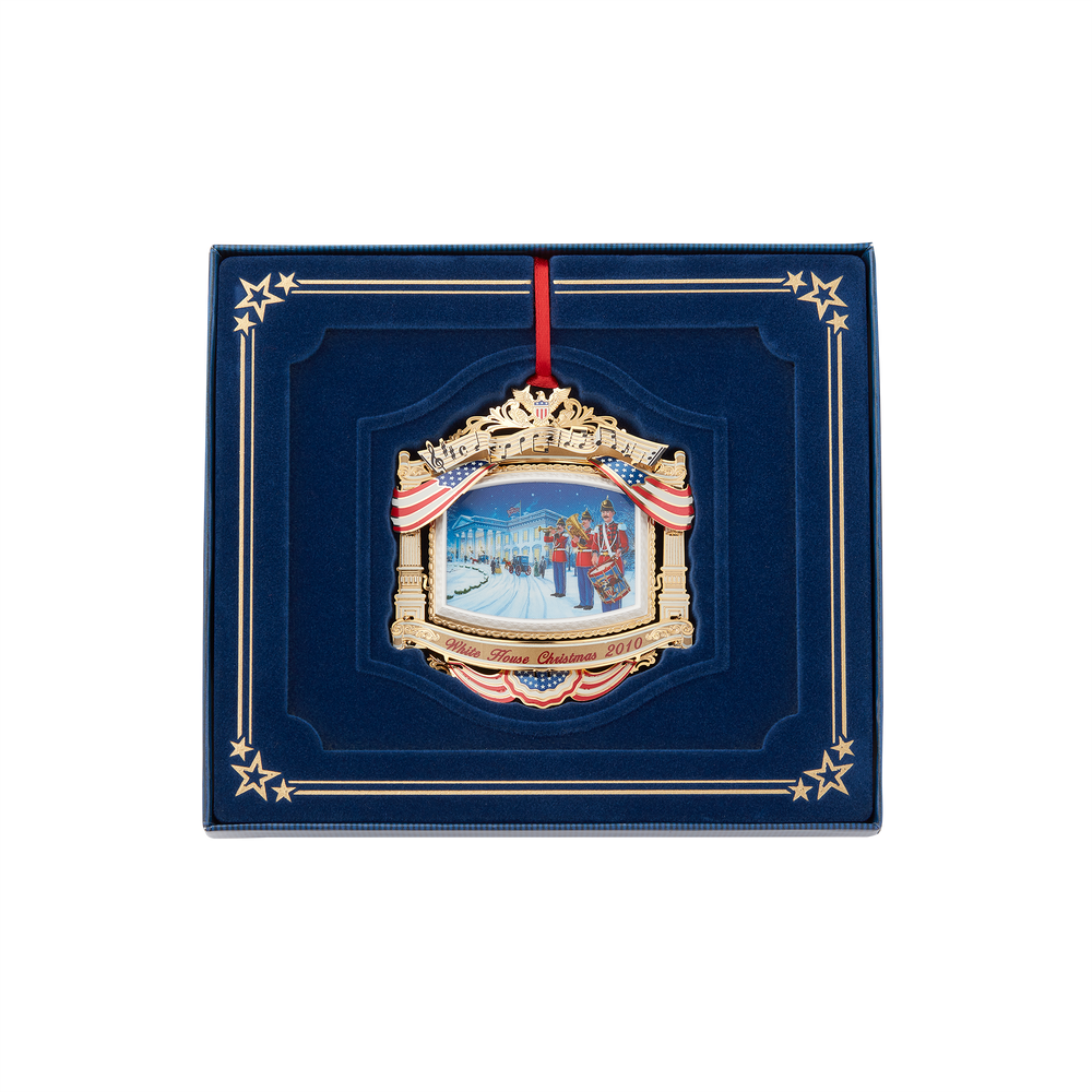 2010 White House Christmas Ornament, The U.S. Marine Band-In Box