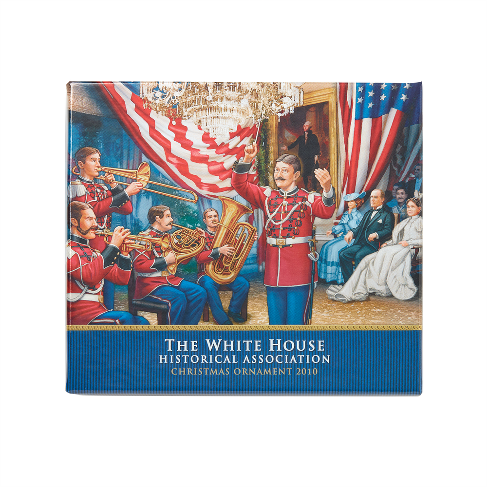 2010 White House Christmas Ornament, The U.S. Marine Band-Box with Lid