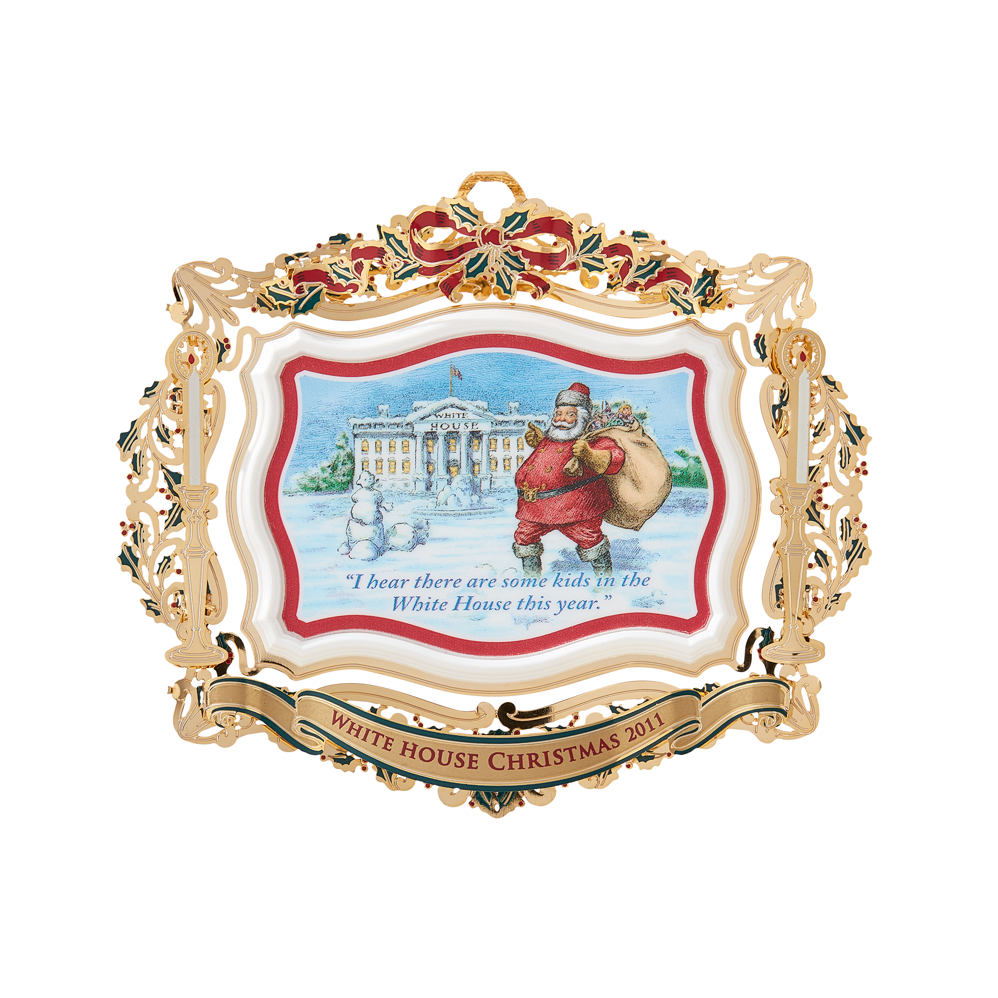 2011 White House Christmas Ornament, Santa Visits the White House