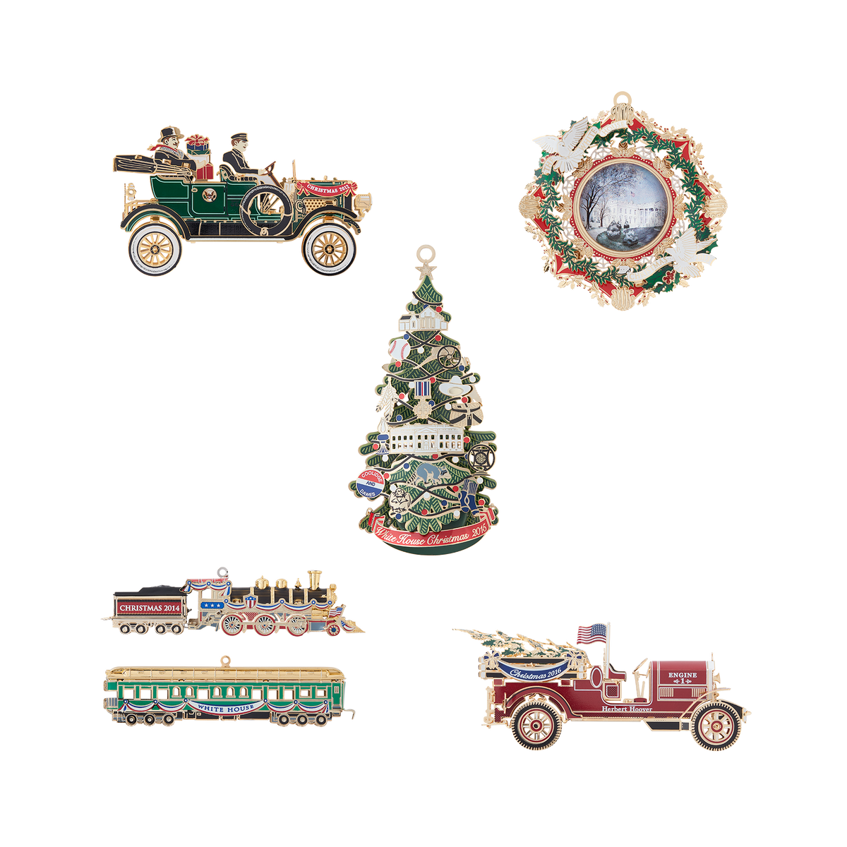 White House Christmas Ornament Set: 2012-2016 – White House