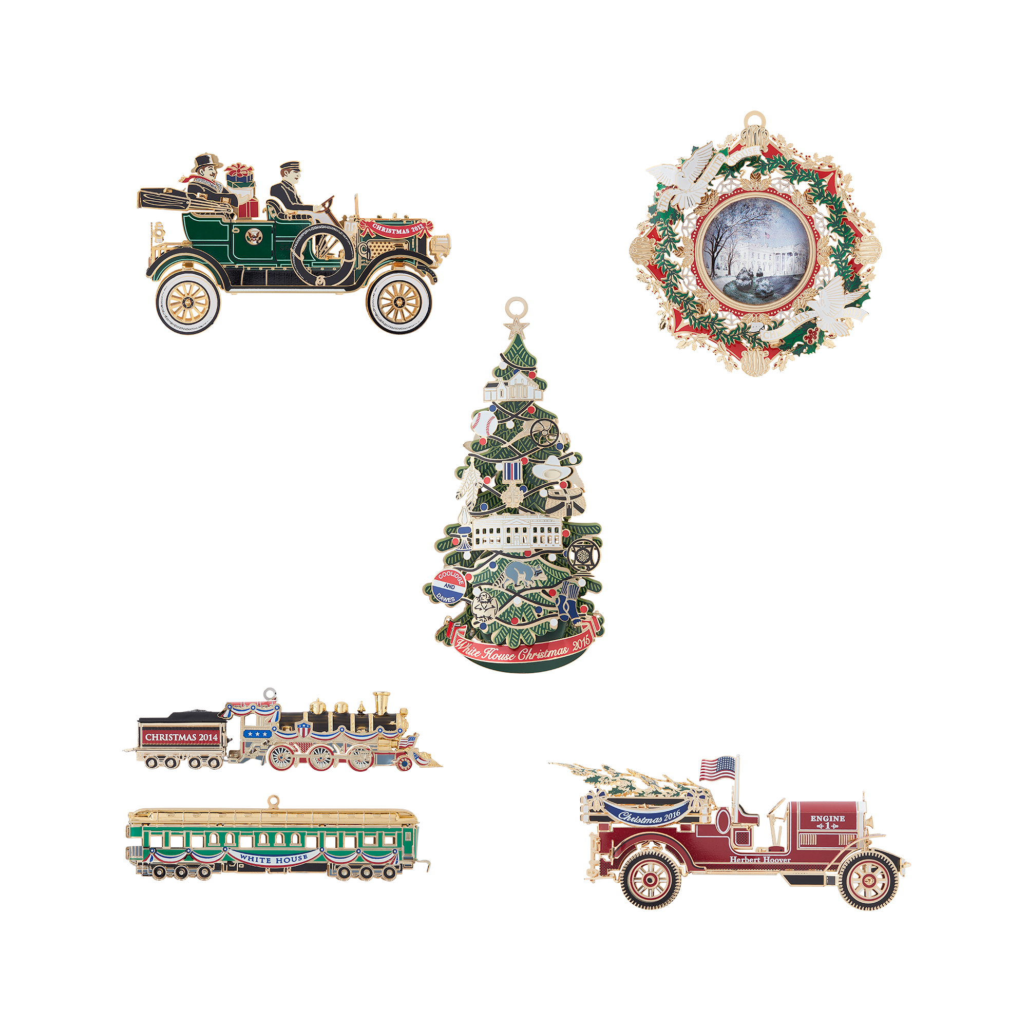 White House Christmas Ornament Set: 2012-2016