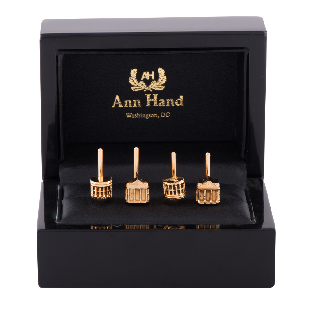 Gold Vermeil White House Tuxedo Studs-In Box
