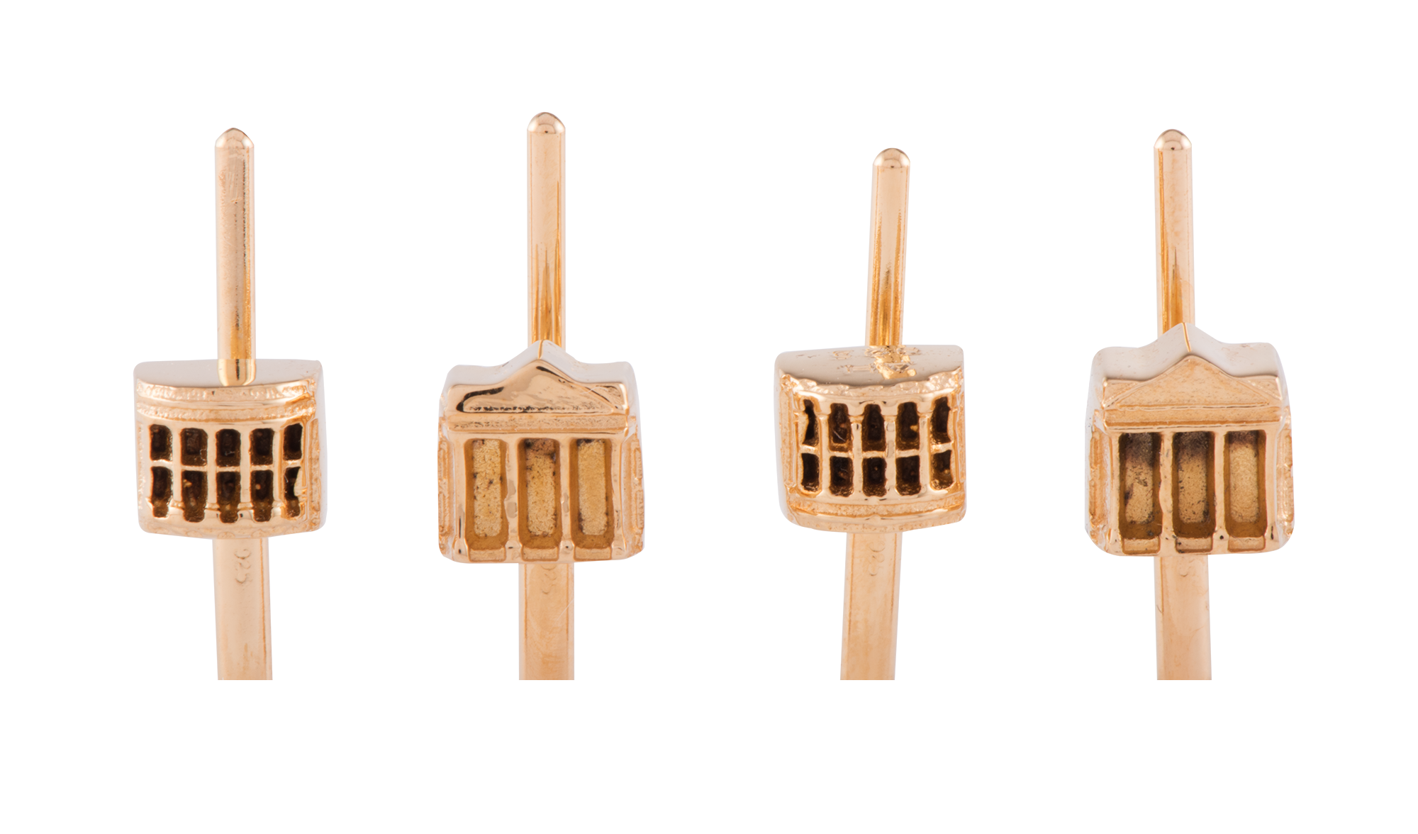 Gold Vermeil White House Tuxedo Studs-Front