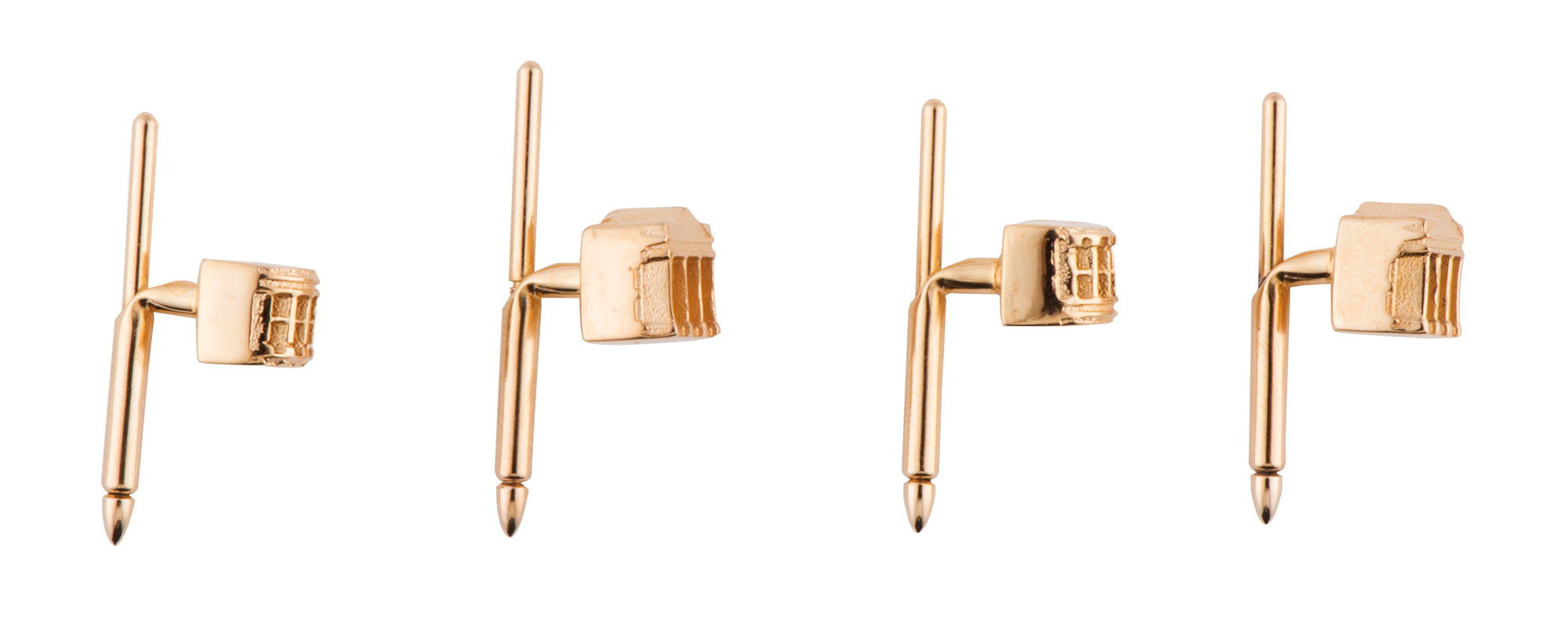 Gold Vermeil White House Tuxedo Studs-Side