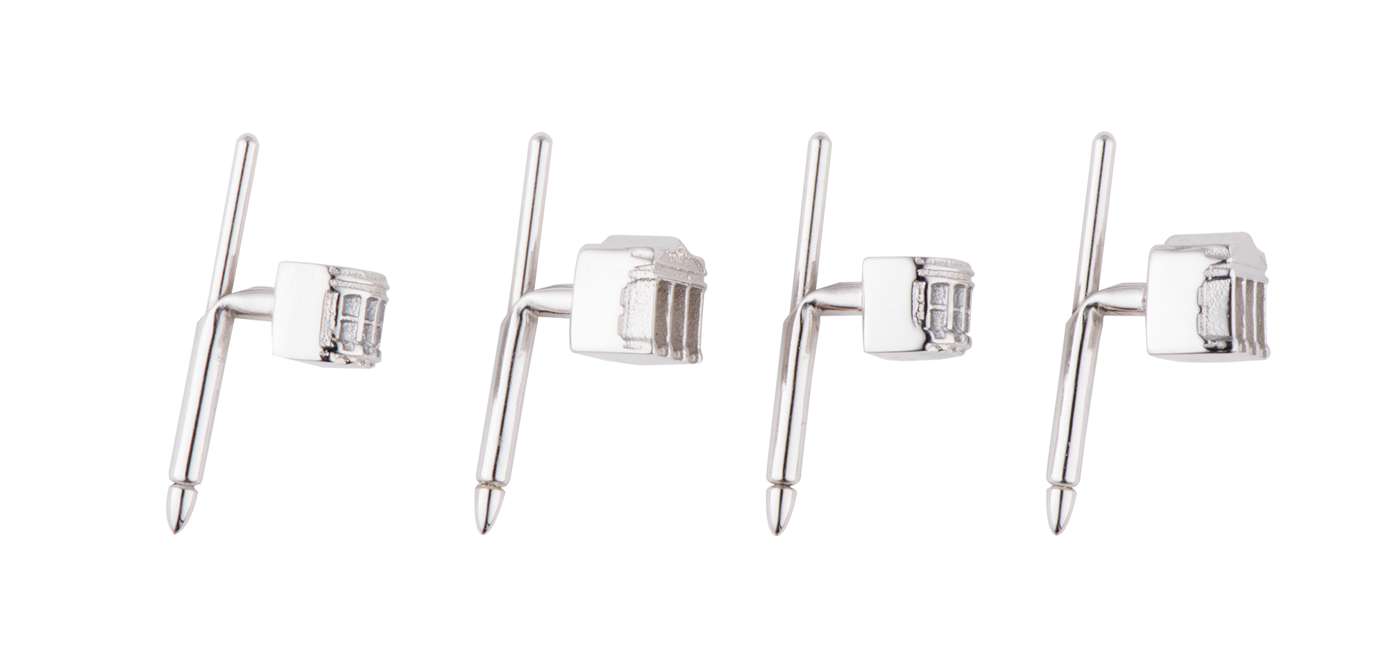 Sterling Silver White House Tuxedo Studs-Side