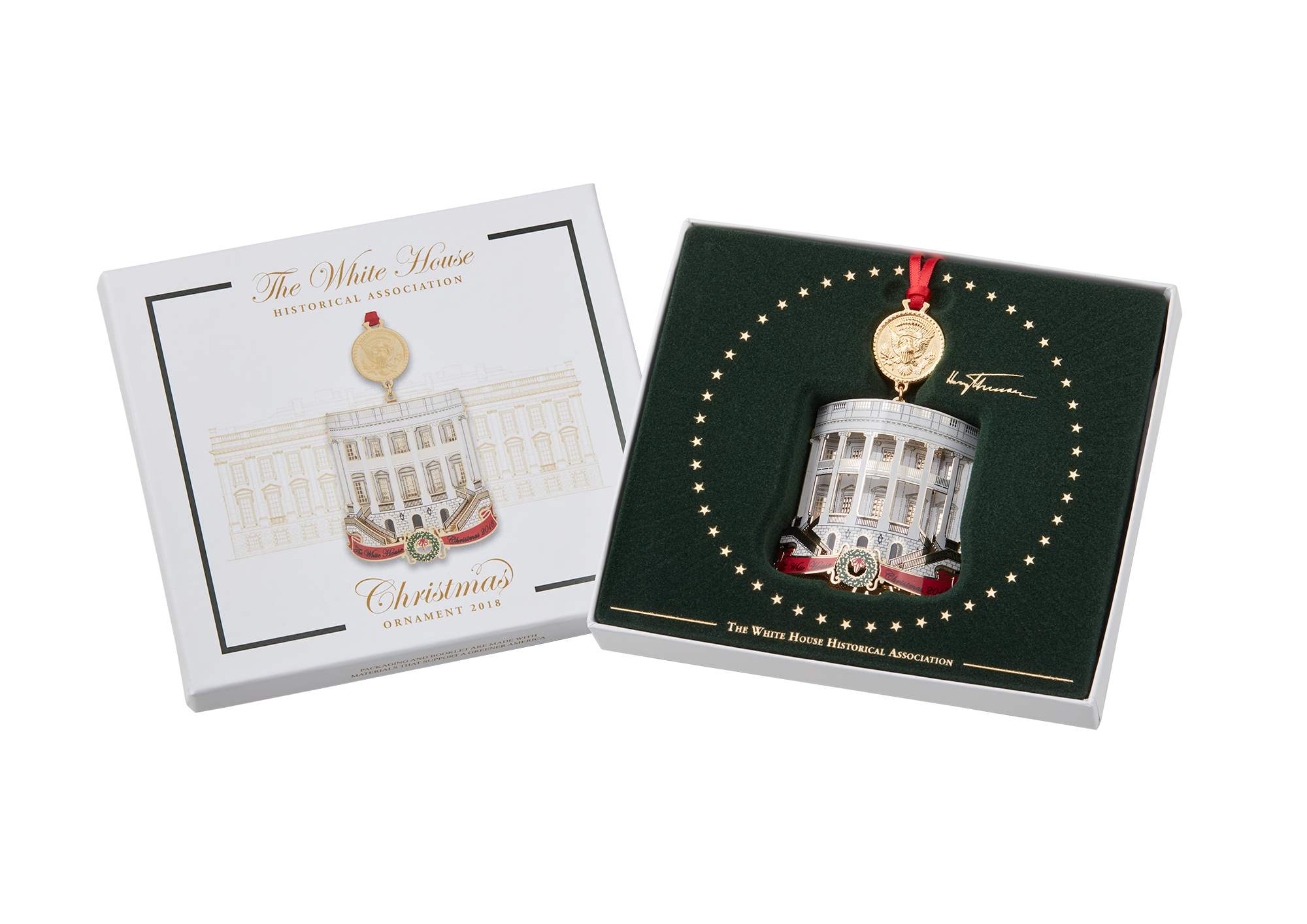 Official 2018 White House Christmas Ornament-Inside Box