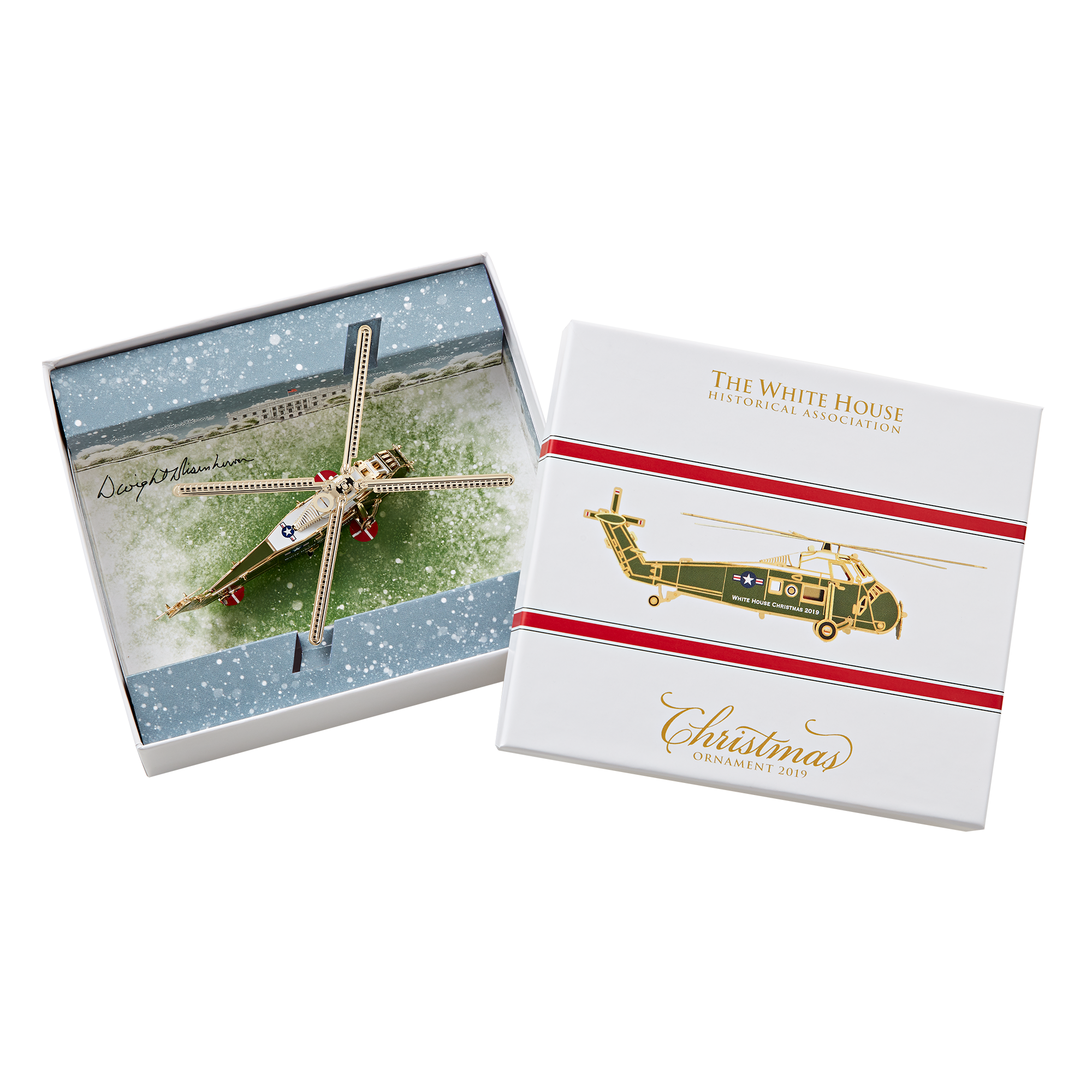 Official 2019 White House Christmas Ornament-helicopter-boxed