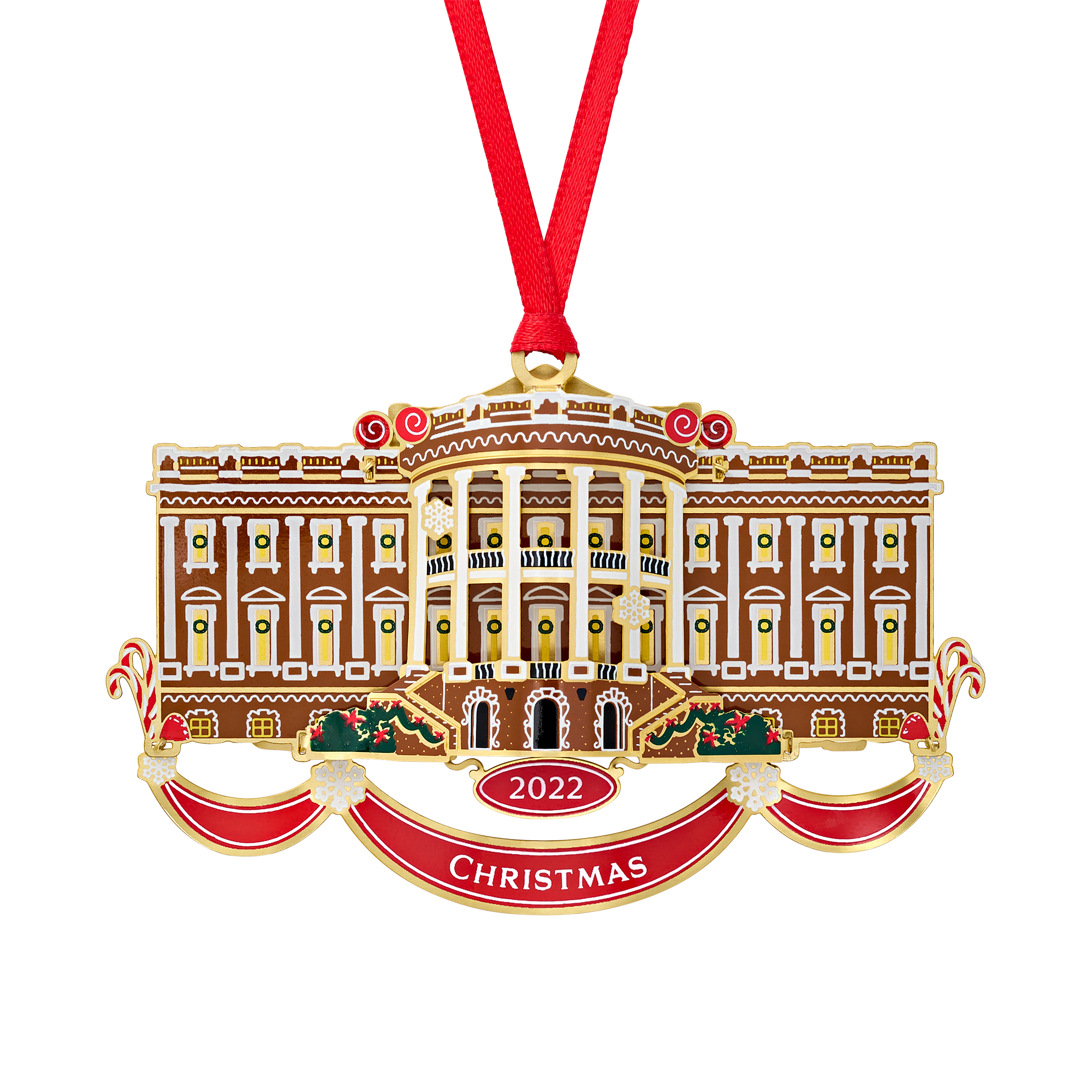Official 2022 White House Christmas Ornament and Stand, Set