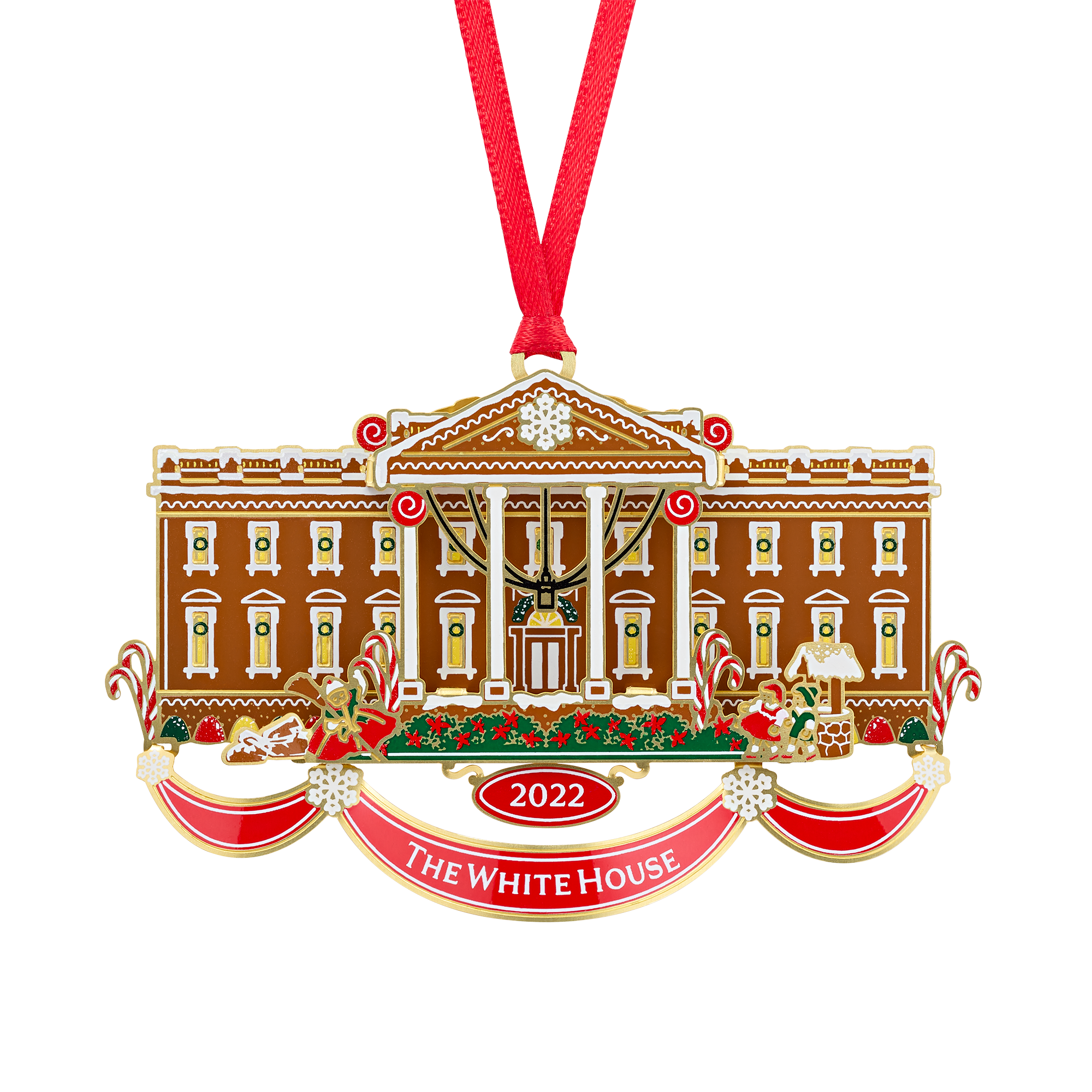 Official 2022 White House Christmas Ornament and Stand, Set