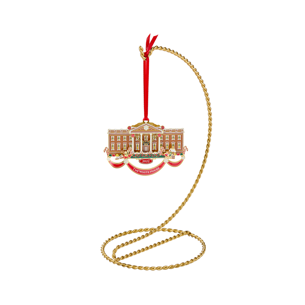 Official 2022 White House Christmas Ornament and Stand, Set