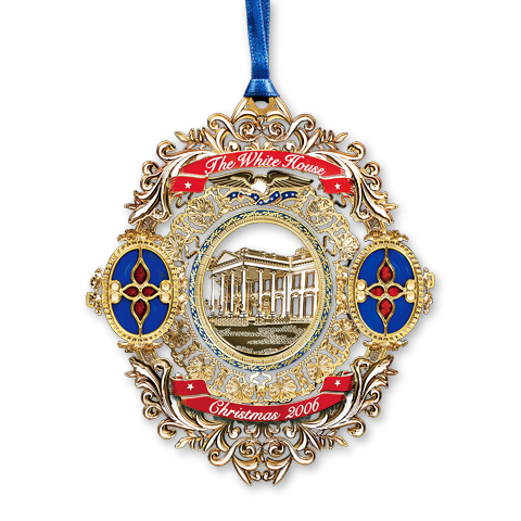 2006 White House Christmas Ornament, Tiffany Glass in the White House-Front