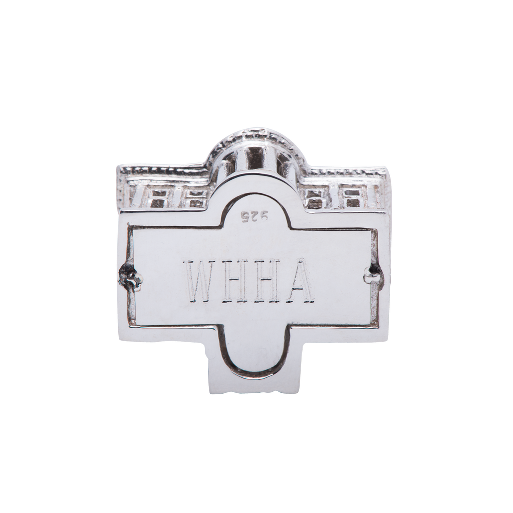 3D White House Sterling Silver Key Chain