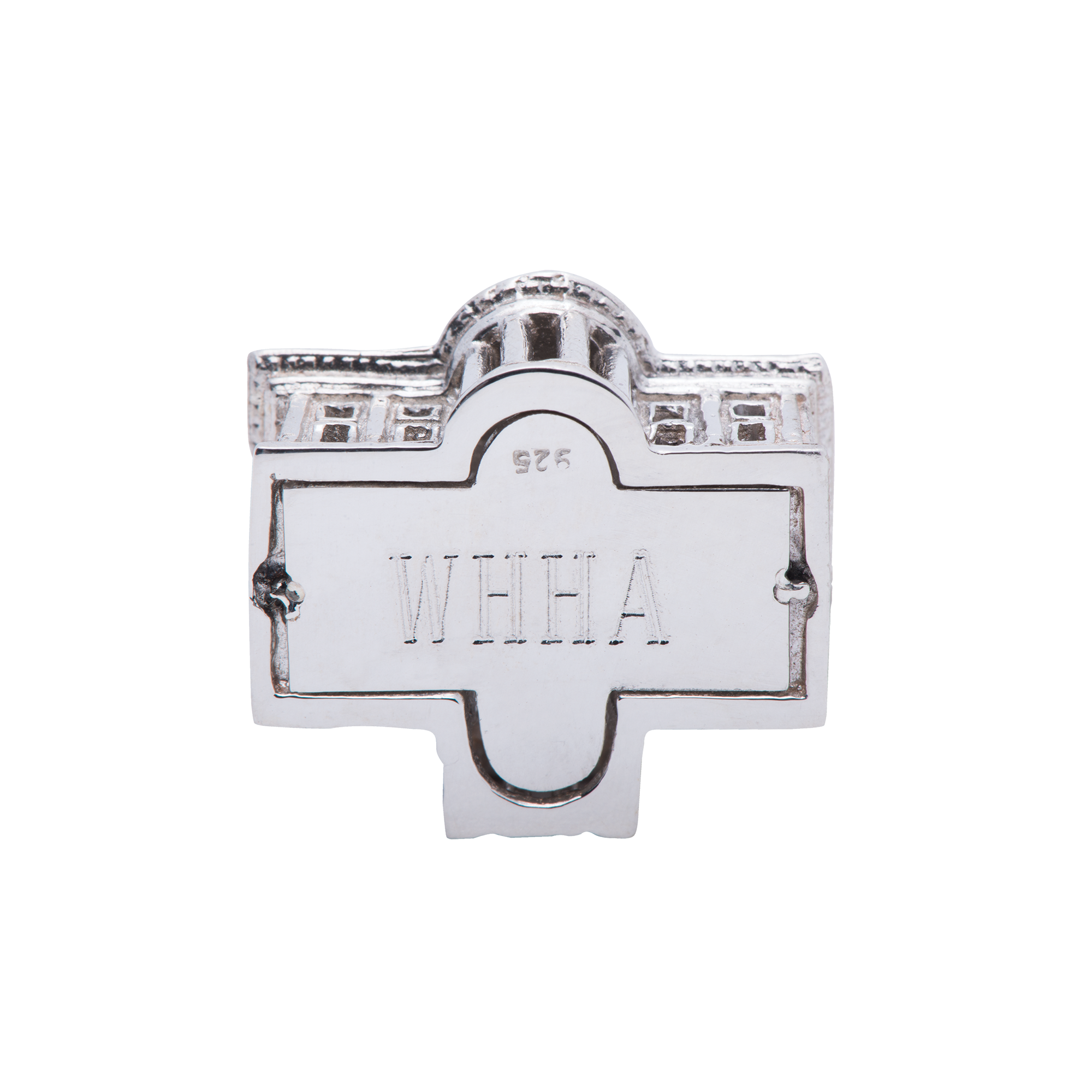 3D White House Sterling Silver Key Chain