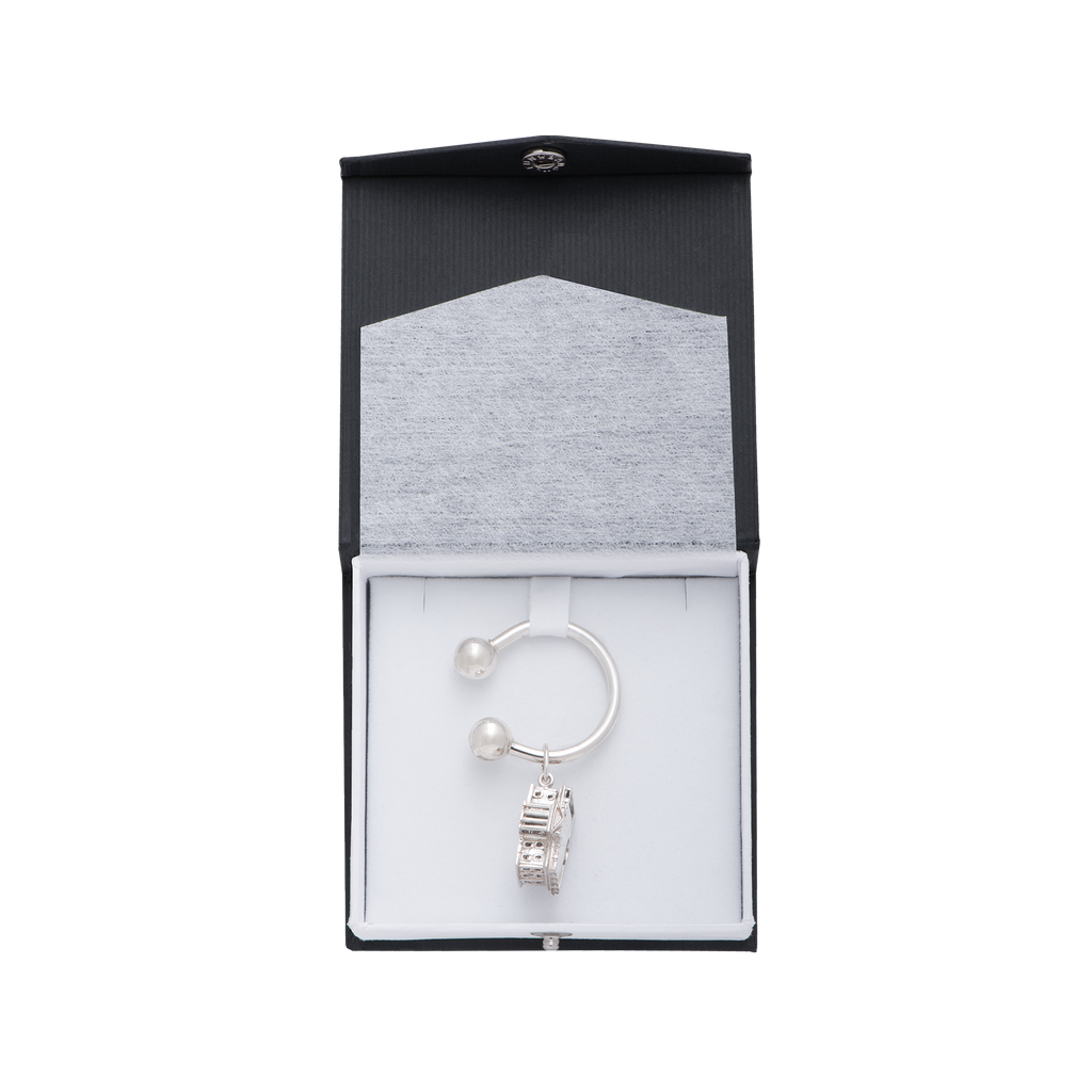 3D White House Sterling Silver Key Chain