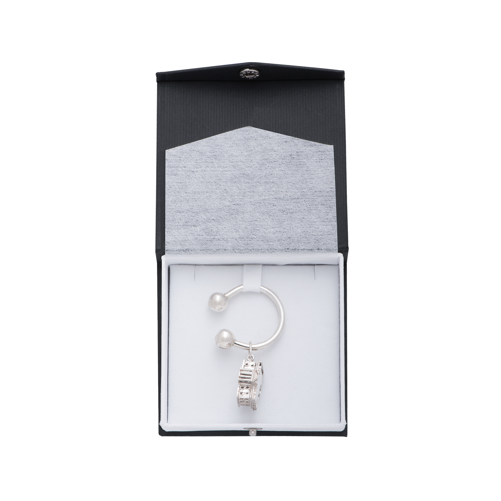 3D White House Sterling Silver Key Chain