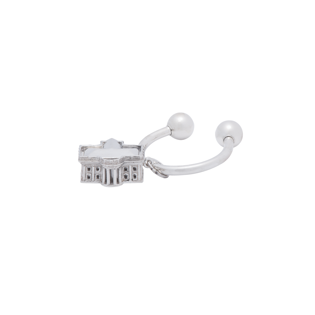3D White House Sterling Silver Key Chain – White House Historical