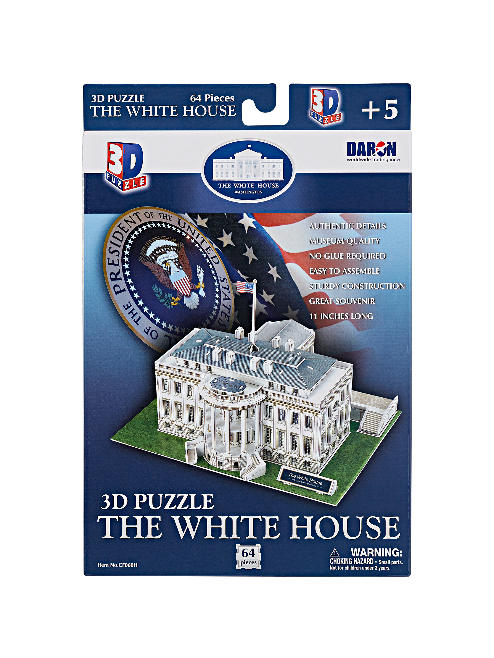 3D architectural puzzle of the White House_front