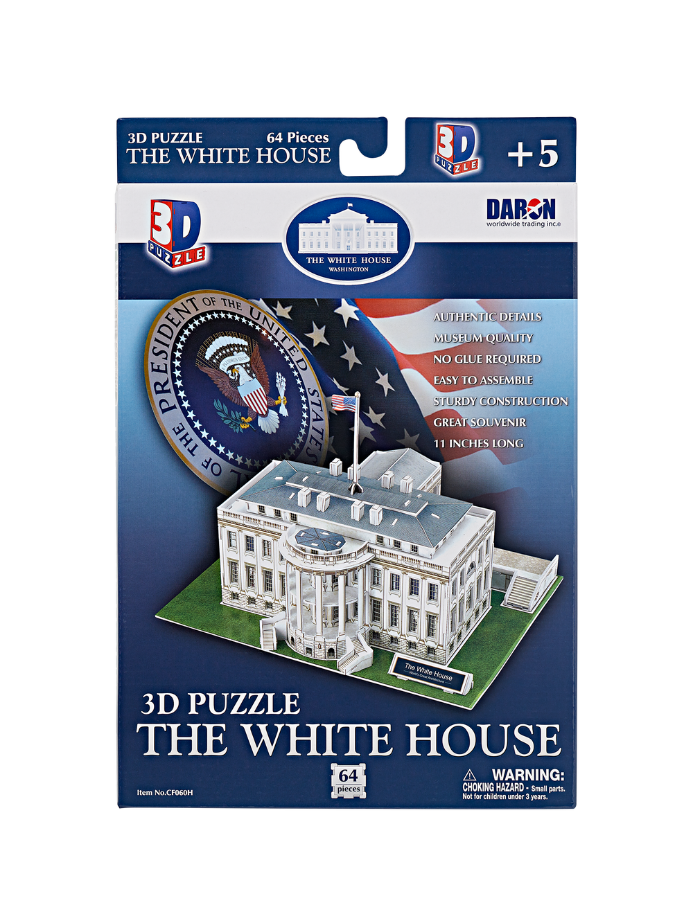 3D architectural puzzle of the White House_front