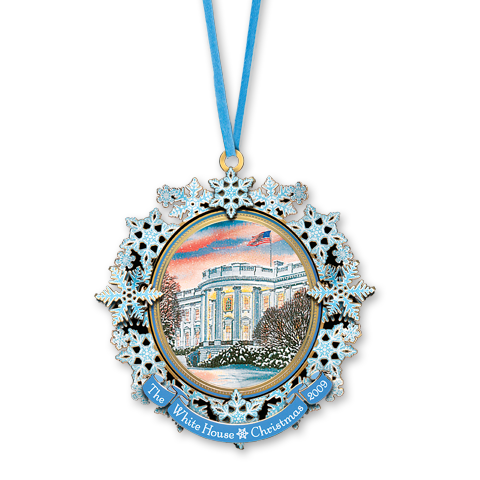 2009 White House Christmas Ornament, First Electric Christmas Lights-Front