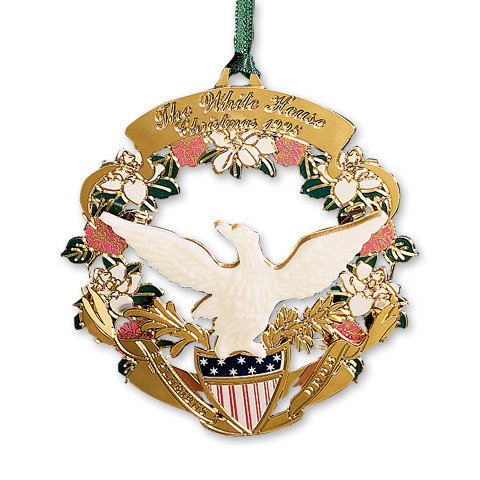 1998 White House Christmas Ornament, The American Bald Eagle and Shield-Front