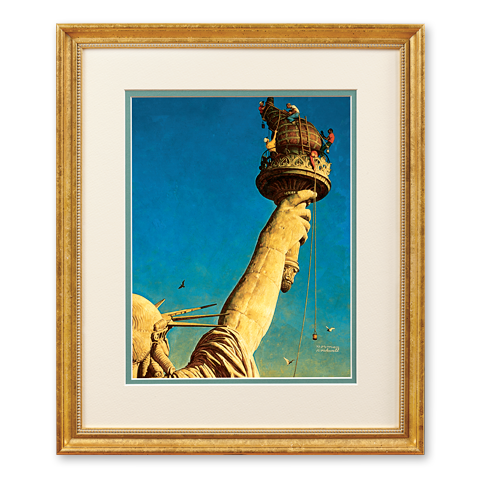 Reproduction of Norman Rockwell’s painting The Statue of Liberty was created in 1946