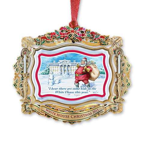 2011 White House Christmas Ornament, Santa Visits the White House